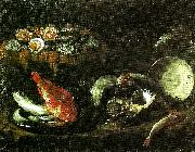 Giovanni Battista Recco stilleben med fisk och ostron China oil painting reproduction